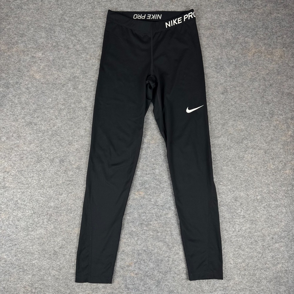 Nike Pro Dri Fit Leggings 29" Full Length Polyester Black Womens Medium M